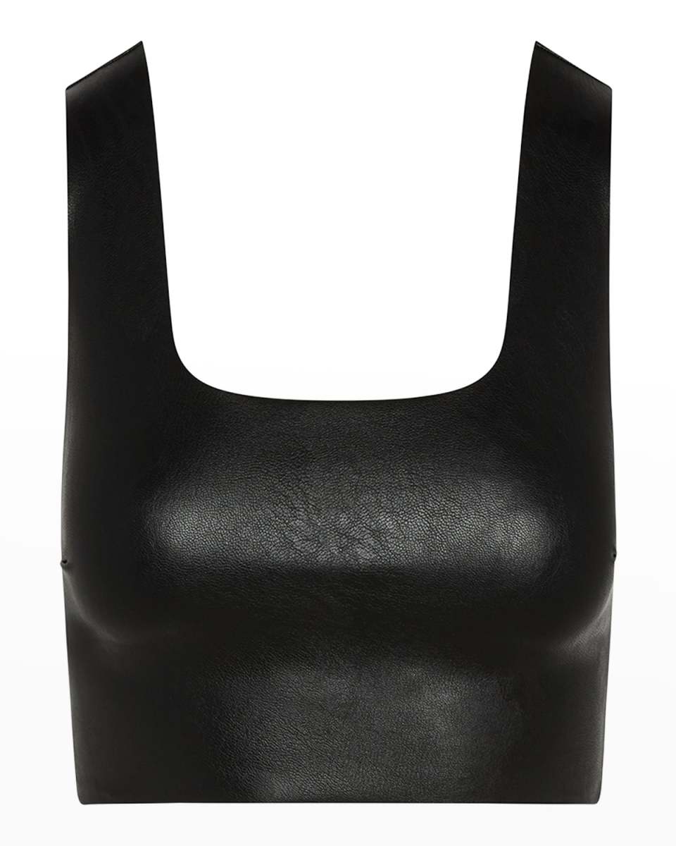 Faux-Leather Crop Top
